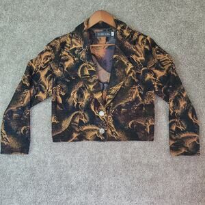 To Die For Vintage Black Western Cowgirl Equestrian Horse Blazer Womens Medium